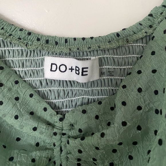 Green polka dot cropped ruched top - Picture 7 of 8